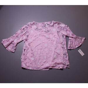 NWT Plus Size NY collection woman pink floral sheer top 2XL